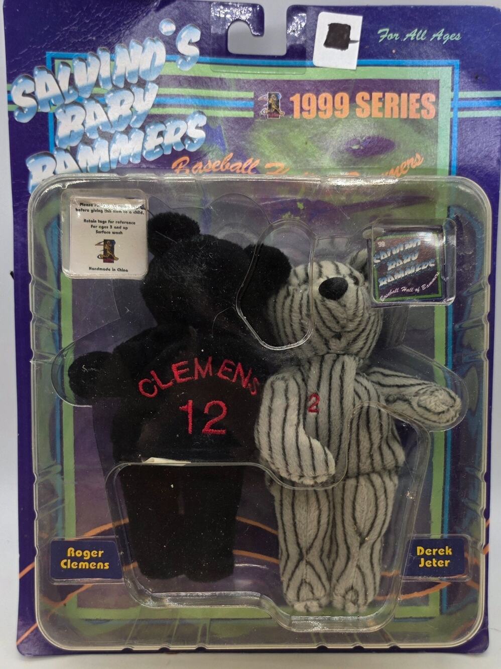 Salvinos Baby Bammers 1999 Series Beanie Bears Roger Clemens & Derek Jeter